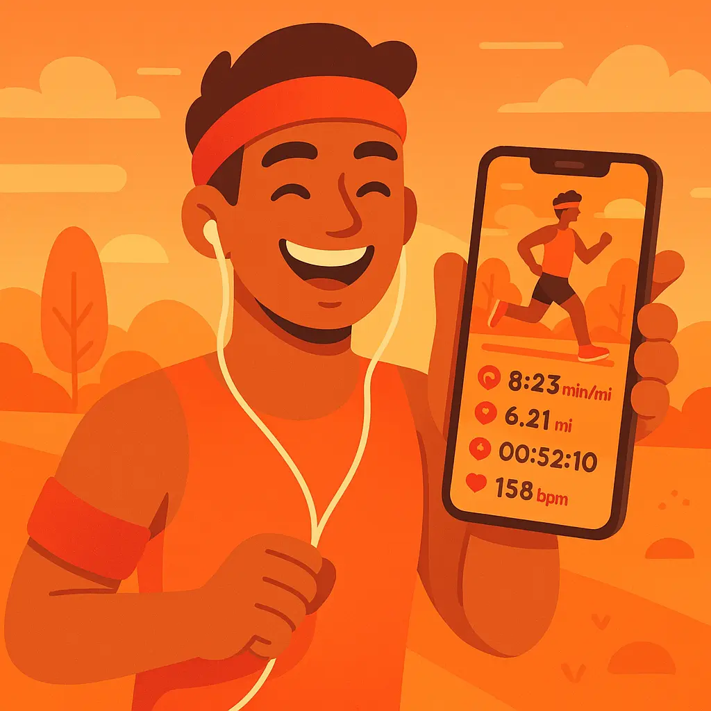 Imagem mostrando o Sticker Stats do Strava sobre uma foto de treino personalizada